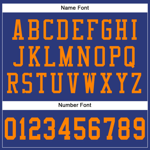 Royal0421-3 Custom Royal Bay Orange Mesh Authentic Football Jersey