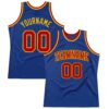 Custom Royal Red-Gold Authentic Throwback Basketball Jersey
