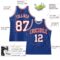 Custom Royal White Pinstripe White-Red Authentic Basketball Jersey