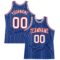 Custom Royal White Pinstripe White-Red Authentic Basketball Jersey