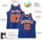 Custom Royal White Pinstripe Orange-White Authentic Basketball Jersey