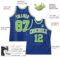 Custom Royal White Pinstripe Neon Green-White Authentic Basketball Jersey