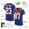 Custom Royal White-Orange Mesh Authentic Football Jersey