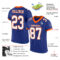 Royal0543-1 Custom Royal White-Orange Mesh Authentic Football Jersey