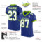 Royal0545-1 Custom Royal White-Neon Green Mesh Authentic Football Jersey