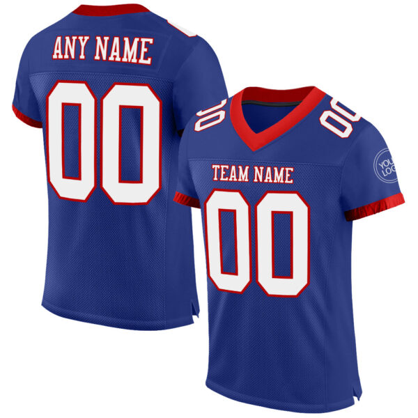Royal0546 Custom Royal White-Red Mesh Authentic Football Jersey