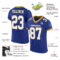 Royal0549-1 Custom Royal White-Old Gold Mesh Authentic Football Jersey