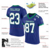 Custom Royal White-Kelly Green Mesh Authentic Football Jersey