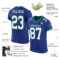 Royal0552-1 Custom Royal White-Kelly Green Mesh Authentic Football Jersey