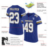 Custom Royal White-Old Gold Mesh Authentic Football Jersey