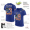 Royal0562-1 Custom Royal Vintage USA Flag-City Cream Mesh Authentic Football Jersey