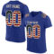 Royal0562 Custom Royal Vintage USA Flag-City Cream Mesh Authentic Football Jersey