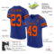 Royal0565-1 Custom Royal Orange-Black Mesh Authentic Football Jersey
