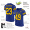 Royal0566-1 Custom Royal Yellow-Black Mesh Authentic Football Jersey