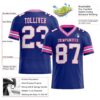 Royal0604-1 Custom Royal White-Pink Authentic Football Jersey