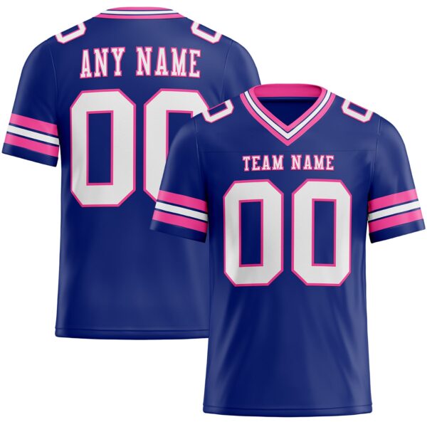 Royal0604 Custom Royal White-Pink Authentic Football Jersey
