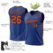 Custom Royal Orange-Black Authentic Throwback Basketball Jersey