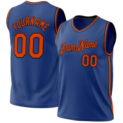 Royal0655 Custom Royal Orange-Black Authentic Throwback Basketball Jersey