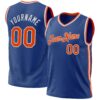 Custom Royal Orange-White Authentic Throwback Basketball Jersey