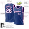 Custom Royal White-Pink Authentic Throwback Basketball Jersey