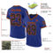 Royal0732-1 Custom Royal Black-Orange Mesh Authentic Throwback Football Jersey