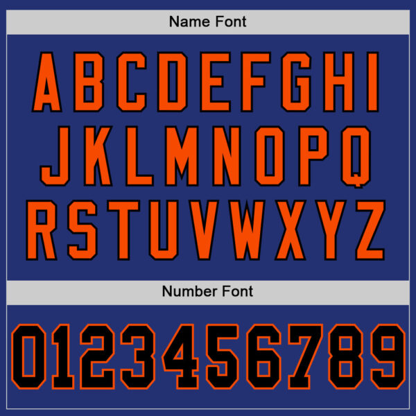 Custom Royal Black-Orange Mesh Authentic Throwback Football Jersey