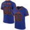 Royal0732 Custom Royal Black-Orange Mesh Authentic Throwback Football Jersey