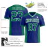 Custom Royal Kelly Green-White Authentic Football Jersey