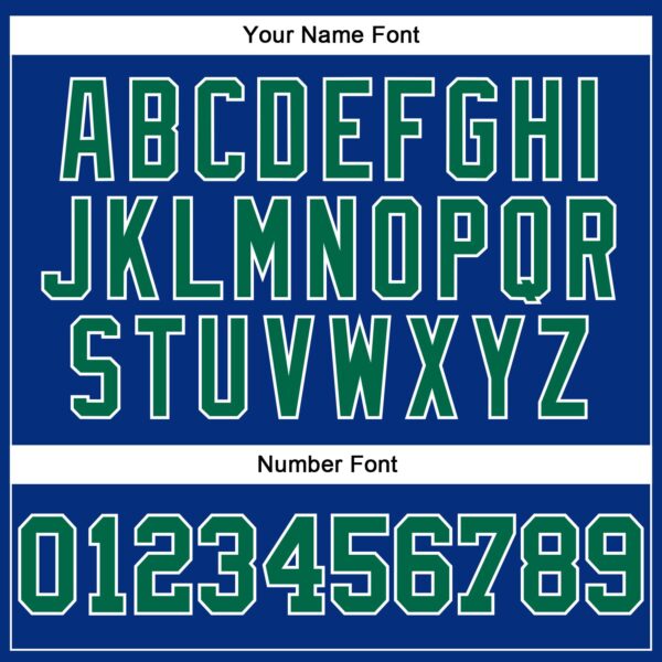 Custom Royal Kelly Green-White Authentic Football Jersey