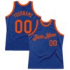 Custom Royal Orange Authentic Throwback Basketball Jersey