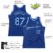 Custom Royal Light Blue Authentic Throwback Basketball Jersey