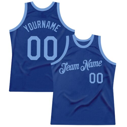 Custom Royal Light Blue Authentic Throwback Basketball Jersey