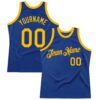 Custom Royal Gold Authentic Throwback Basketball Jersey