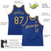 Custom Royal Old Gold Authentic Throwback Basketball Jersey