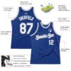 Custom Royal White-Gray Authentic Throwback Basketball Jersey