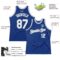 Custom Royal White-Gray Authentic Throwback Basketball Jersey