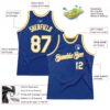 Custom Royal White-Gold Authentic Throwback Basketball Jersey