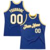 Custom Royal White-Gold Authentic Throwback Basketball Jersey