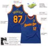 Custom Royal Gold-Red Authentic Throwback Basketball Jersey