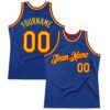 Custom Royal Gold-Red Authentic Throwback Basketball Jersey