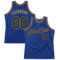 Custom Royal Black-Old Gold Authentic Throwback Basketball Jersey
