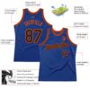 Custom Royal Black-Orange Authentic Throwback Basketball Jersey