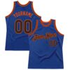 Custom Royal Black-Orange Authentic Throwback Basketball Jersey