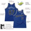 Custom Royal Black-Gray Authentic Throwback Basketball Jersey