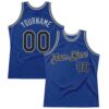 Custom Royal Black-Gray Authentic Throwback Basketball Jersey