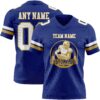 Custom Royal White-Old Gold Authentic Football Jersey