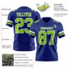 Custom Royal Neon Green-White Authentic Football Jersey