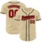 Custom Sand Red-Black Authentic Baseball Jersey