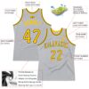 Custom Gray Gold-Black Authentic Throwback Basketball Jersey