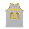 Custom Gray Gold-Black Authentic Throwback Basketball Jersey